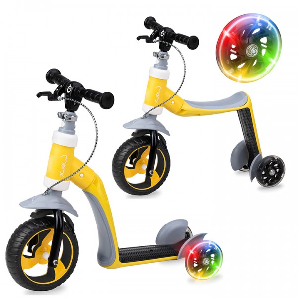 Momi Elios Scooter-Balance bike za decu 2u1- Žuti