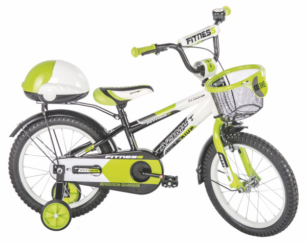 Bicikla za decu sa pomoćnim točkovima AZIMUT FITNESS zeleno-beli 20''
