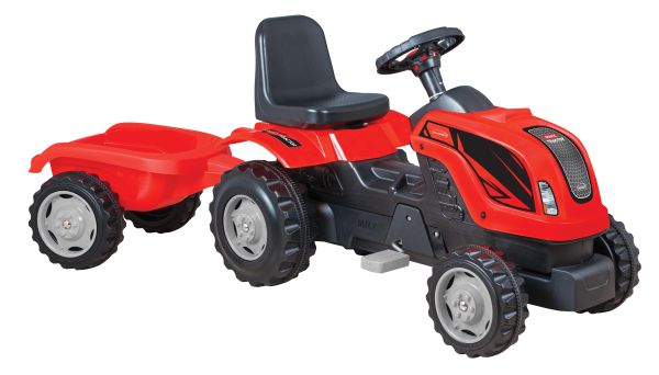 Dečiji traktor sa prikolicom Model 956 Crveni