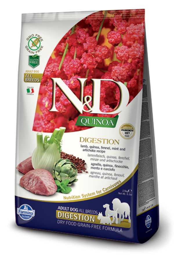 N&D Suva hrana Quinoa Digestion Lamb, Fennel, Mint-Artichokel 800 g