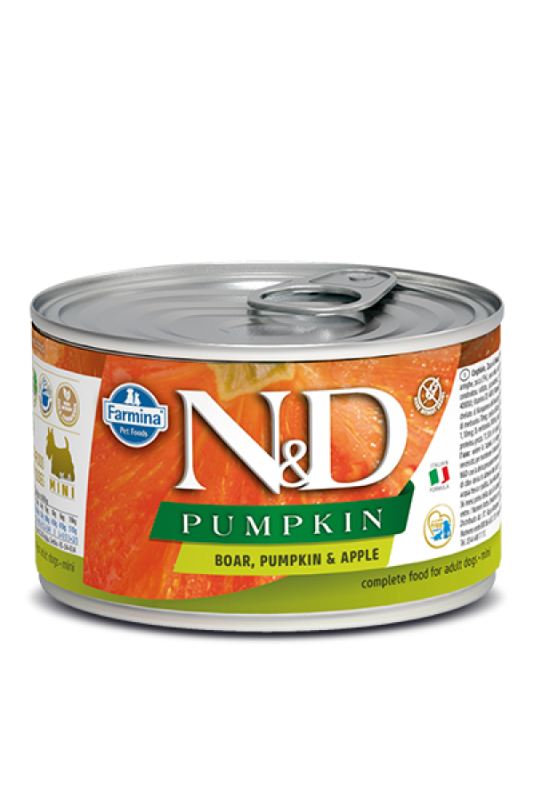 N&D Vlažna hrana konzerva Dog Pumpkin Mini Boar&Pumpkin&Apple 140g