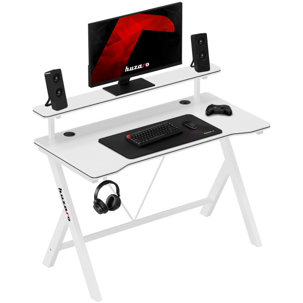 Gejmerski sto 120x60cm Huzaro Hero 1.9 White