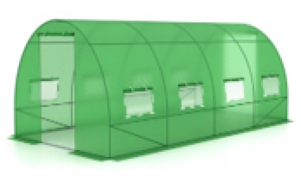 Baštenski plastenik 10x3x2m sa metalnom konstrukcijom i PE folijom - 20 prozora